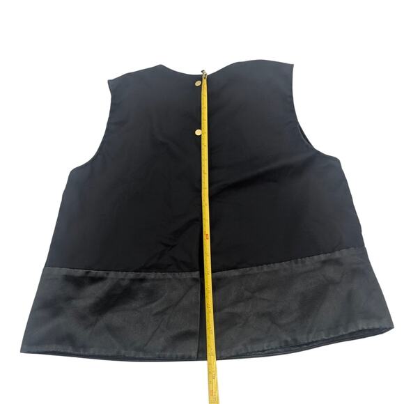 Everlane Women’s Sleeveless Vest Satin Bottom Panel & Gold Snap Buttons Size 4 - Picture 10 of 12